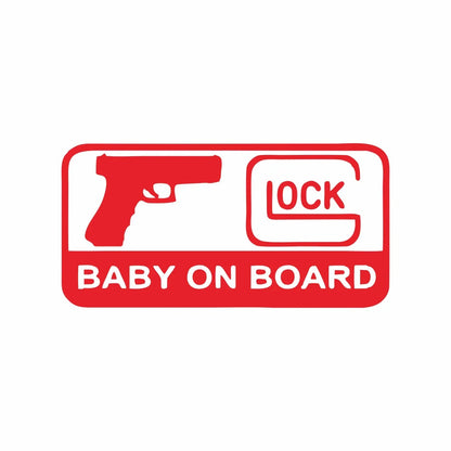 New Design BABY ON BOARD Pistol Decorative Sticker Vinyl Decal Reflective Car Sticker Car Styling Sticker 16CM