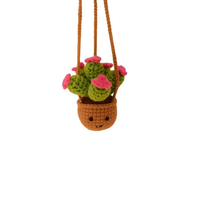 Handmade Crochet Car Styling Plants Succulent Car Plant Ornamentos Decoration Interior Accersories Cute Gift for Women