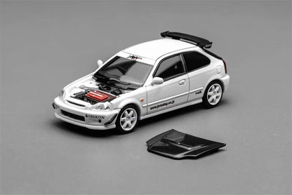1:64 Civic TYPE R (EK9) j's Racing White Diecast Collector's Vehicle Model Car