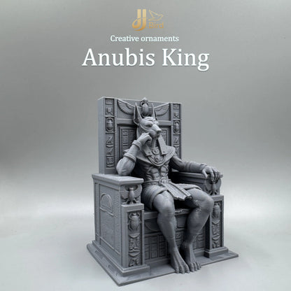 Anubis on Throne Ornament, Mythology Style, Collectible Figurine, Home Desk Decoration, Creative Sculpture