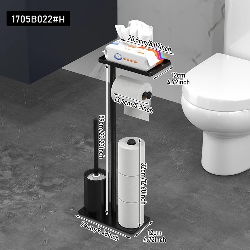 Toilet Paper Holder ﻿Aluminum Alloy Wall-Mounted Toilet Roll Holder Storage Toilet Paper Dispenser Bathroom Kitchen Towel Rack
