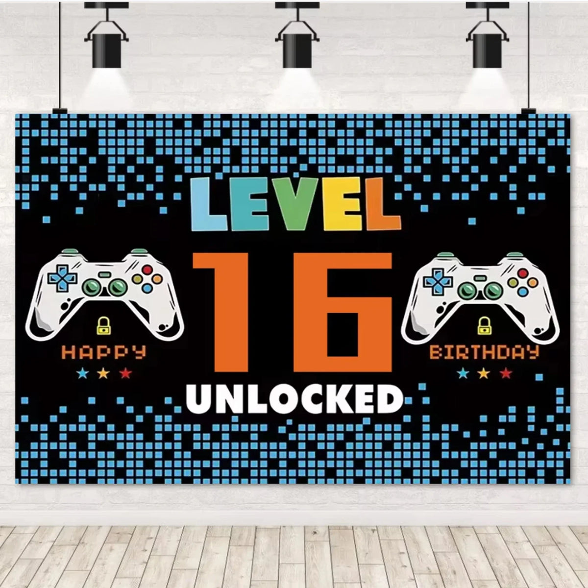 Game On Theme Video Gamer Kids Birthday Party Neon Green Gaming Next Level Up Background Baby Shower Decoration Supplies Props