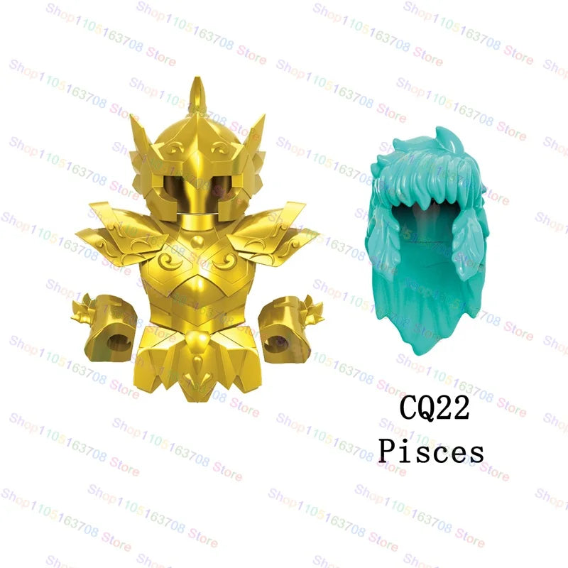 Saint Seiya Japanese Anime Cartoon Bricks Dolls Aiolia Aiolos Model Toys Building Blocks Figures Assembly Toys Gifts CQ11-22