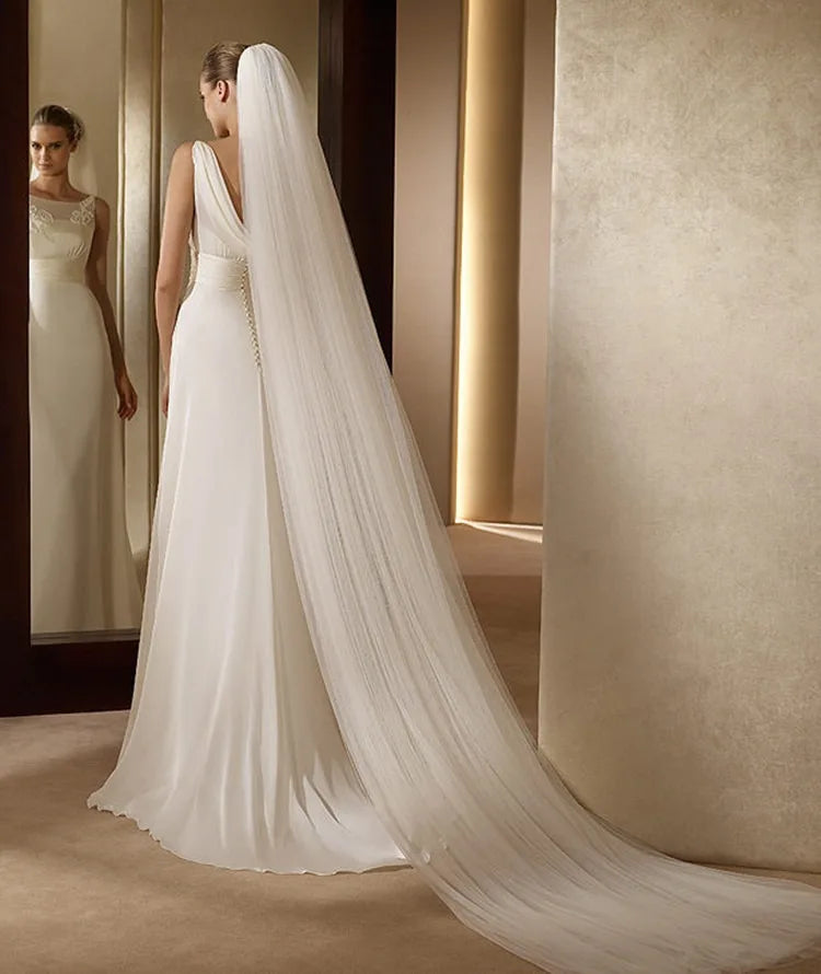 3M Two-Layer Soft Tulle Bridal Veil with Comb Marriage Wedding Accessories