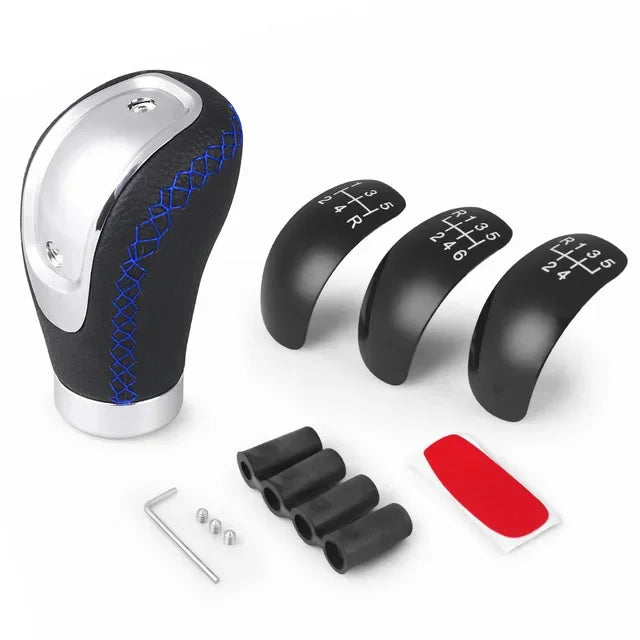 Car 5/6-speed universal R PU leather shift lever manual car shift lever shift lever modification shift head, improves aesthetics