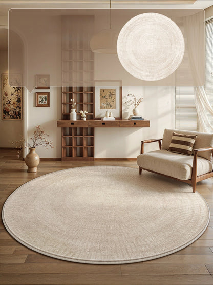 Cream Style Carpets for Living Room Minimalist Bedroom Decor Round Carpet Fluffy Soft Lounge Floor Mat Thick Plush Cloakroom Rug