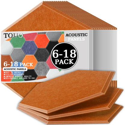 TOUO Acoustic Panel 6/12/18 Pcs Offices Acoustic Treatment Flame Retardant Ceiling Material Sound Insulation Wall Panels