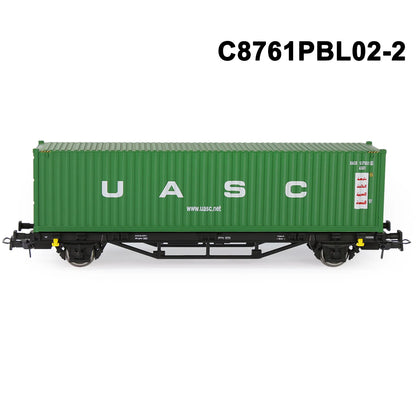 Evemodel Model Railway HO Scale 1:87 Flat Car with Container 20ft 40ft Shipping Cargo Box Lot C8761