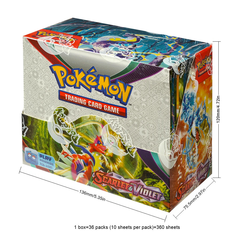 360Pcs English Pokémon TCG: Scarlet Violet Box Pokemon trade card 36 Pack Box