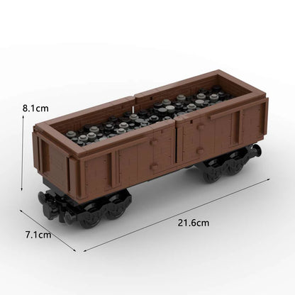 MOC Train Carriage Model, Rail Transport Vehicle, Coal Transport Vehicle, Rail Lift Pole Indicator Light, Train Accessories