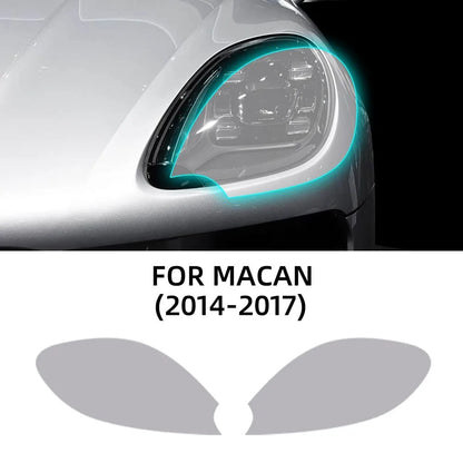 TPU Car Headlight Protective Film For Porsche Macan 14-17 PPF Transparent &Smoked black Anti-Scratch Auto External Accessories
