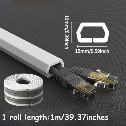 1PC 1/3M Self-Adhesive PVC Cable Management Strip Decorative Wire Protection Strip Suitable for Covering Wires on Walls Floors
