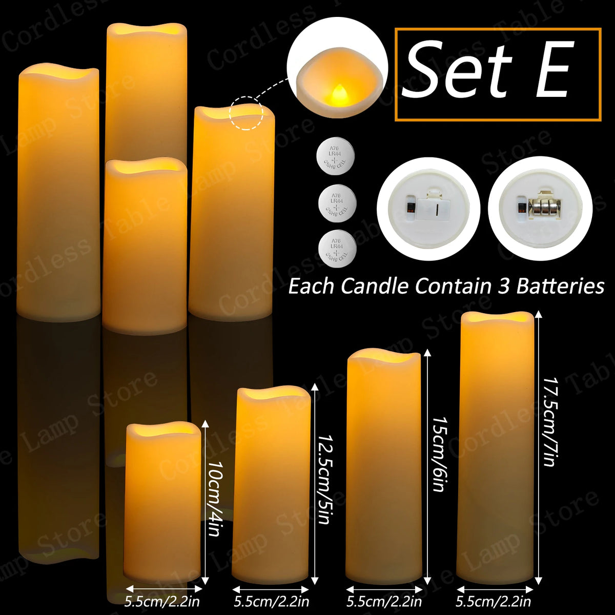 9-300Pcs Led Candles for Wedding Artificial Candle Concert Flameless Candle Battery Operated Pillar Candle for Table Centerpiece