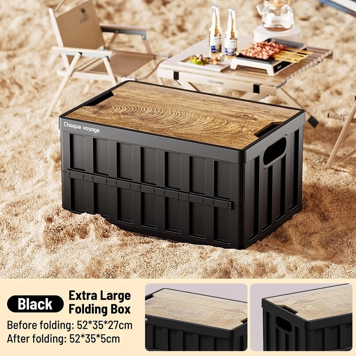 Outdoor Camping Storage Box, Home Bedroom Organization Folding Box, Car Trunk Moving Camping Storage Box