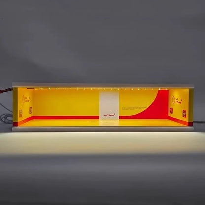 1:43 PVC Car Model Storage Parking Lot Scene Model Acrylic Dustproof Door RC Drift Garage Display Dustproof Box with LED Lights
