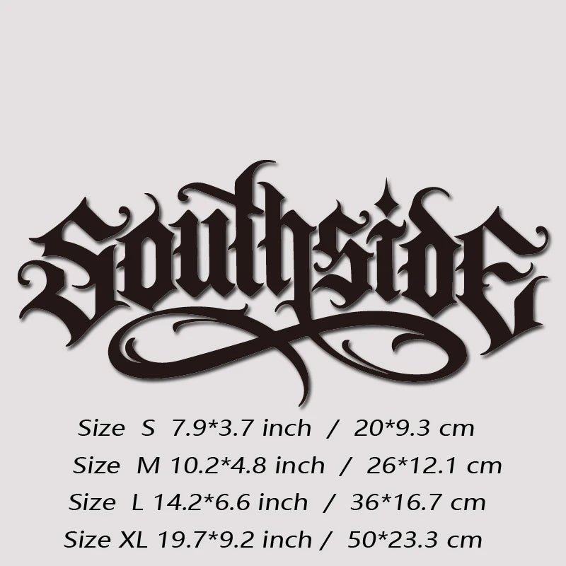 Southside High-Quality Waterproof Car Decal Unique Font Personalized Auto Sticker for Vehicle Decoration