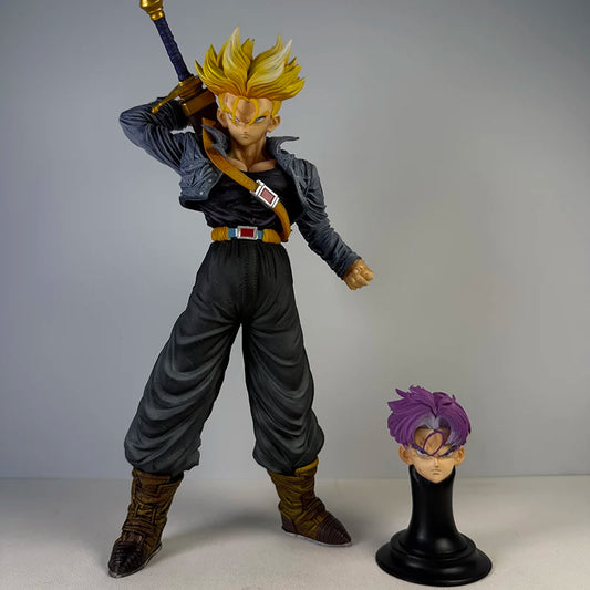 Dragon Ball Z Trunks Figure Replace Heads Super Saiyan Future Trunks Figurine Action Figures Pvc Statue Collectible Model Toys