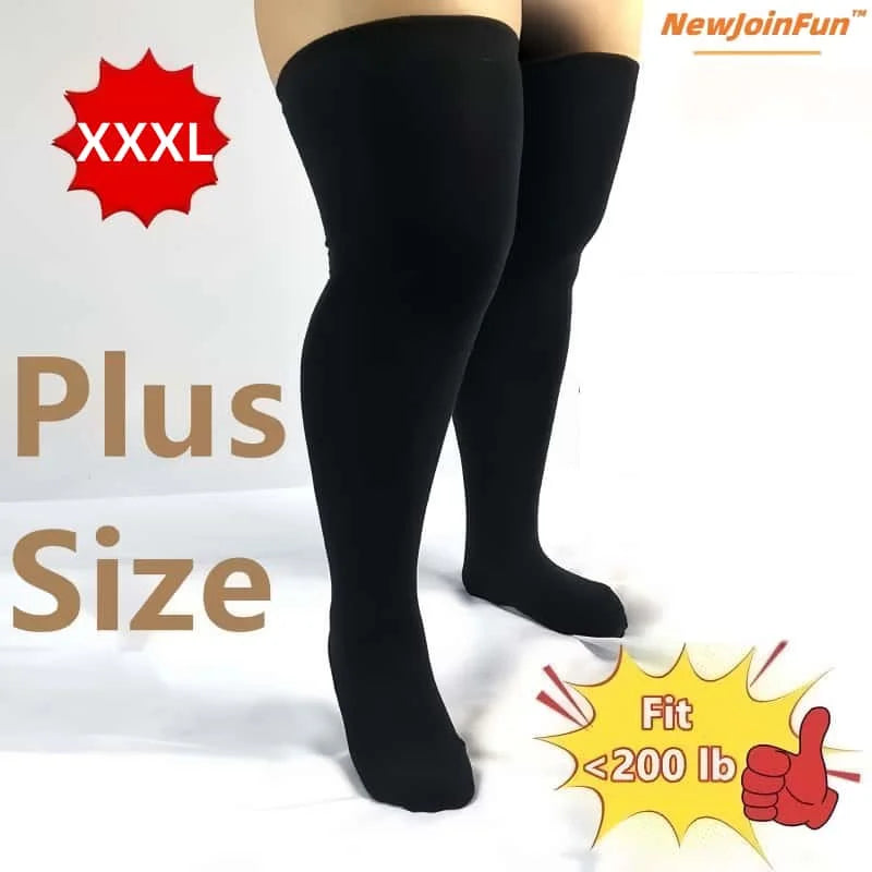 2026new Large Plus Size Thigh High Stockings White Black Over Knee Long Socks for Oversized Woman Thick Leg Warmer Autumn Winter