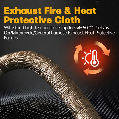 5m Roll Fiberglass Heat Shield Motorcycle Fiberglass Heat Shield Tape Exhaust Thermal Tape High temperature with Stainless Ties