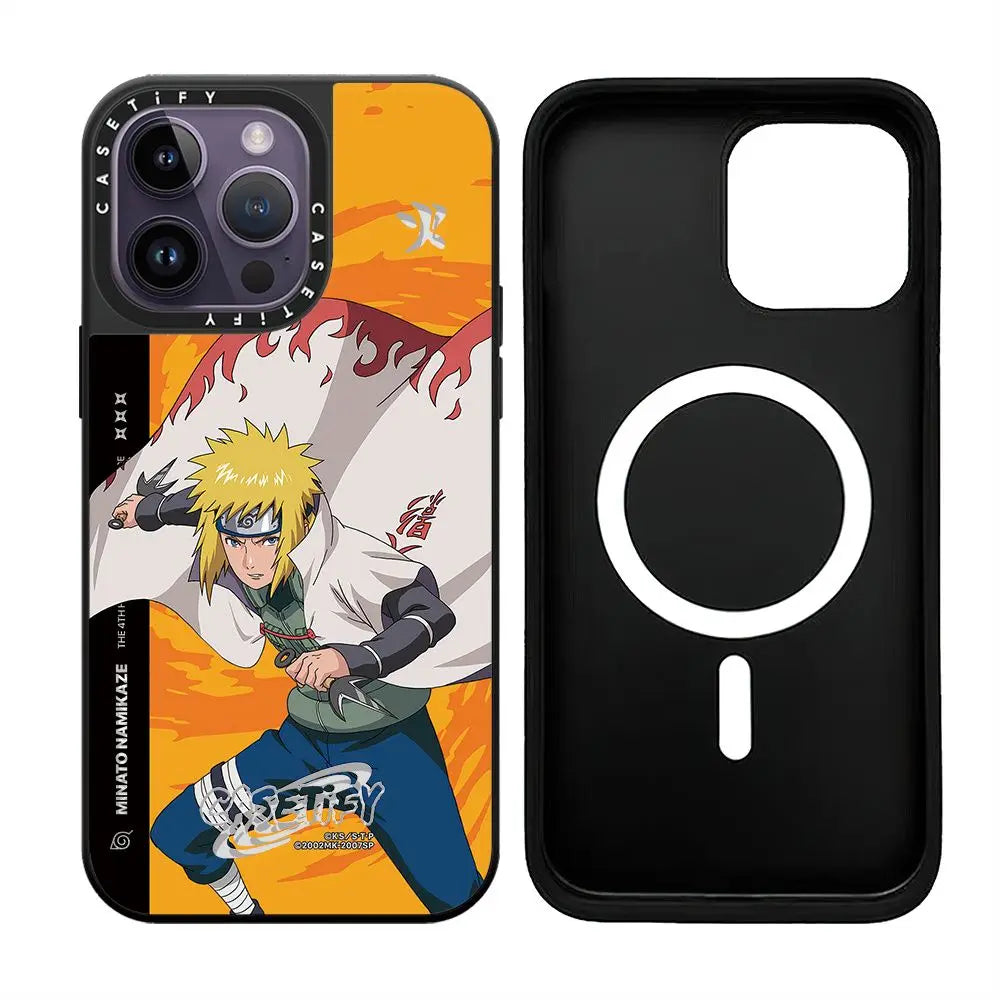 Naruto Anime MagSafe Phone Case for iPhone 15 14 13 12 Promax Mirror Shockproof Fashions Silicone Protective Cover Magnet Case