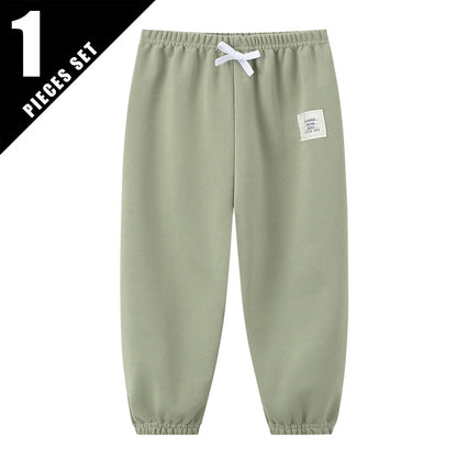 1/3 Pcs Four Seasons Children's Leisure Sports Pants Solid Color Basic Boy Running Holiday 9 Pants Girl Joker Comfortable Pants