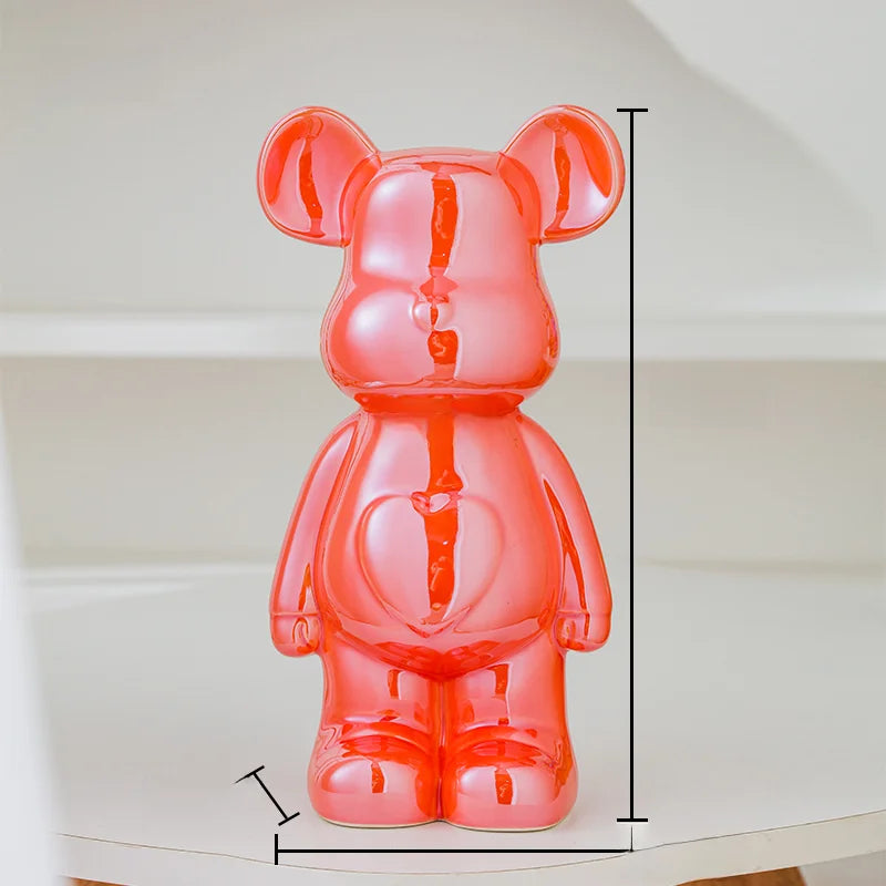 17/27/cm Aesthetic Bear Brick Ceramic Statue Teddy Bear Decor Action Figure Sculptures Ornament for Room Home Decoration Crafts