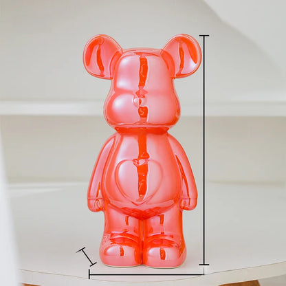 17/27/cm Aesthetic Bear Brick Ceramic Statue Teddy Bear Decor Action Figure Sculptures Ornament for Room Home Decoration Crafts