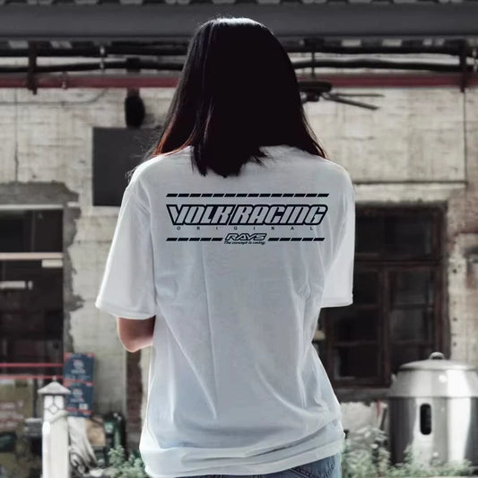 Unisex RAYS T-Shirt JDM Wheel Printed Quick Drying Short Sleeve Couple Matching Streetwear Fit T-shirt Men's Clothing
