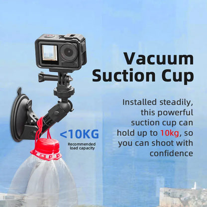 Suction Cup Mount 360 Rotation Camera Car Holder 1/4 Screw for Go Pro DJI Action 6 4 5 Pro NANO Insta 360 X6 X5 X4 Phone Hold