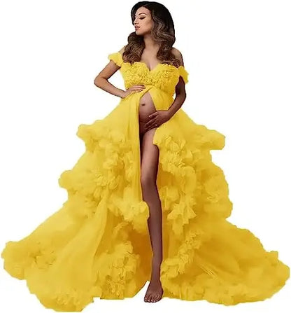 Sexy Maternity Gowns Photoshoot  Ruffles baby shower платье для беременных فساتين حوامل vestidos para embarazadas photoshoot