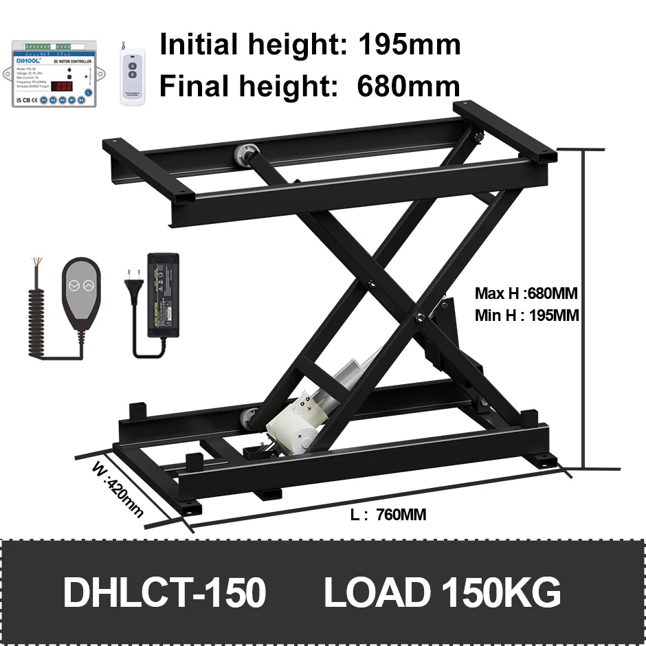 Electric Lifting Table Stand Platform 60 /120/150kg Load Tea Coffee Table Lift WIFI Remote Control Motor Drive Iron Frame