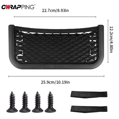 Car Organizer Mesh Storage Bag Net Pocket Mobile Phone Holder Multi Function Car Storage Net for RV Truck SUV Car Accessories