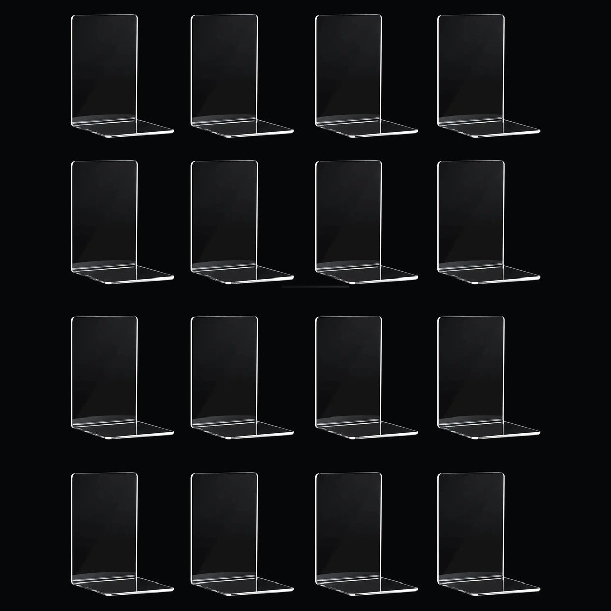 8 Pieces Bookends,Clear Bookends for Shelves,Heavy Duty Book Ends andDesktop Organizer,Book Stopper for Books/Movies/CD