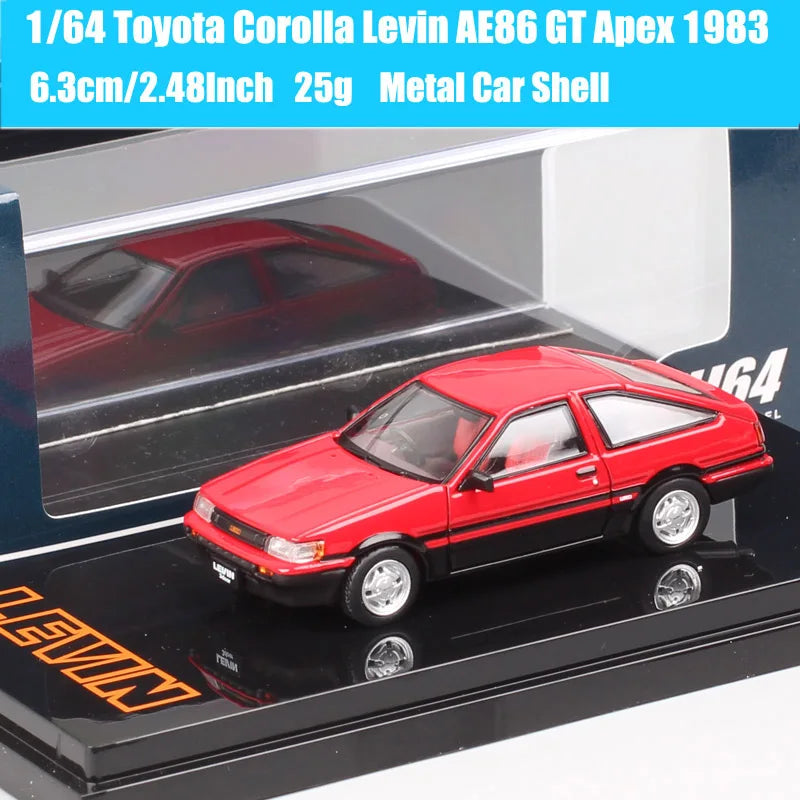 HJ64 1:64 Scale Toyota Sprinter Trueno GT APEX AE86 JDM Corolla Levin Car Model Diecasts & Toy Vehicles Hobby Japan Inital D