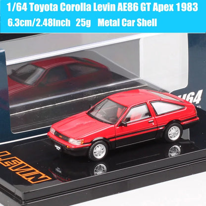 HJ64 1:64 Scale Toyota Sprinter Trueno GT APEX AE86 JDM Corolla Levin Car Model Diecasts & Toy Vehicles Hobby Japan Inital D