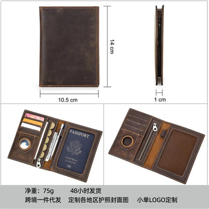 Genuine Cow Leather Passport Holder Travel Wallet with Case Pocket Card Holder RFID Blocking Passport Cover  card wallet