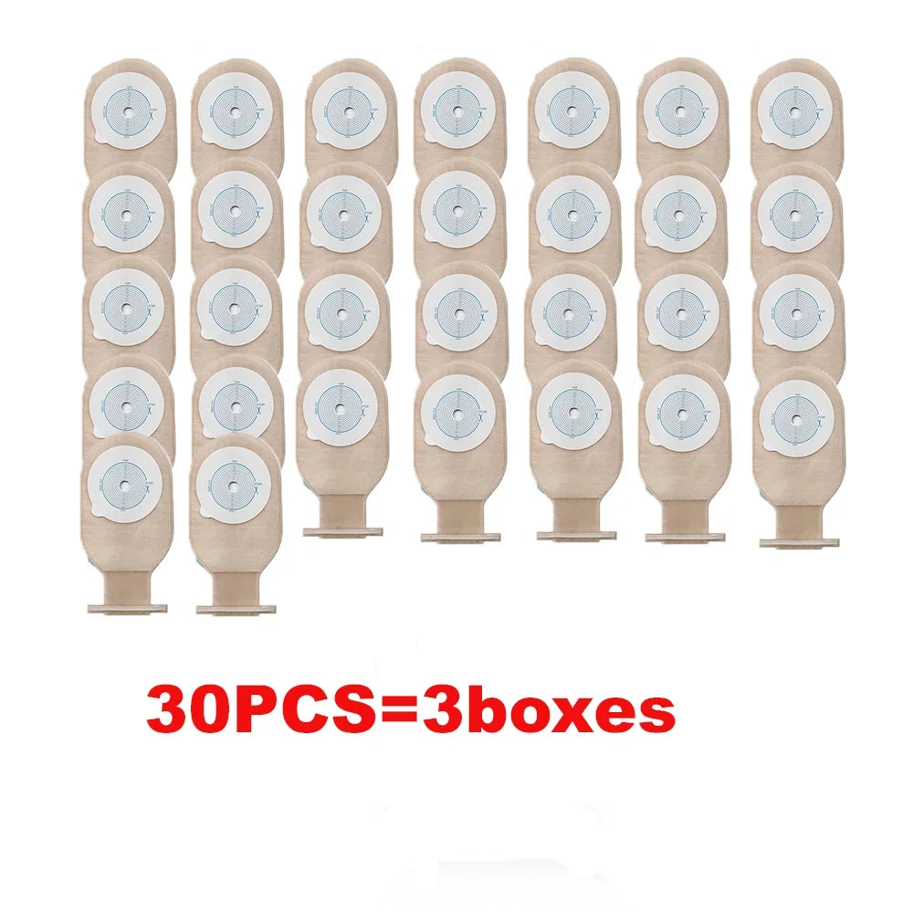 10-50pcs Drain valve One-piece System Colostomy Bags for Adults Disposable Colostomy Pouch Opening 20-65mm With Clip Closure