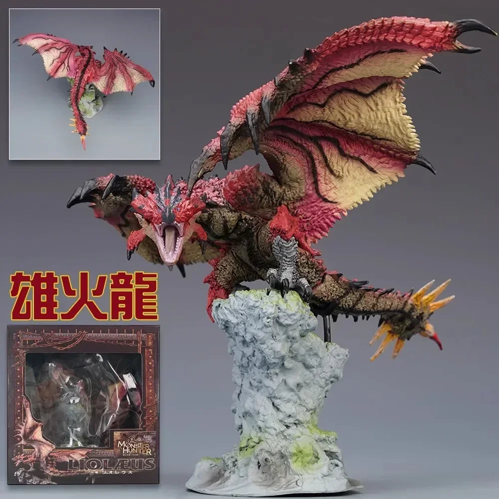 22cm Monster Hunter World Kirin Anime Figure Capcom Builder Creator's Model Glavenus/Dinovaldo/Velkhana Action Figure Doll Toys