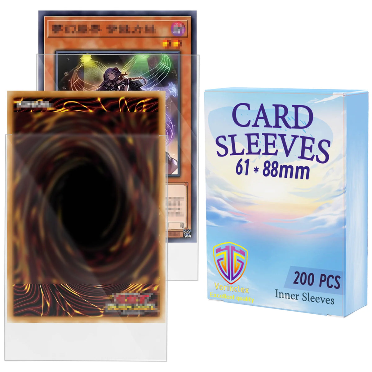 200 PCS Top Loading Board Game Card Sleeves Clear Inner Card Sleeves Perfect Fit MTG/YGO Game Cards Football Cards