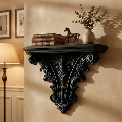 Creative 3D Printing Floating Shelf Unique Retro Gothic Wall Decor Carving Decorative Plant Display Stand Living Room