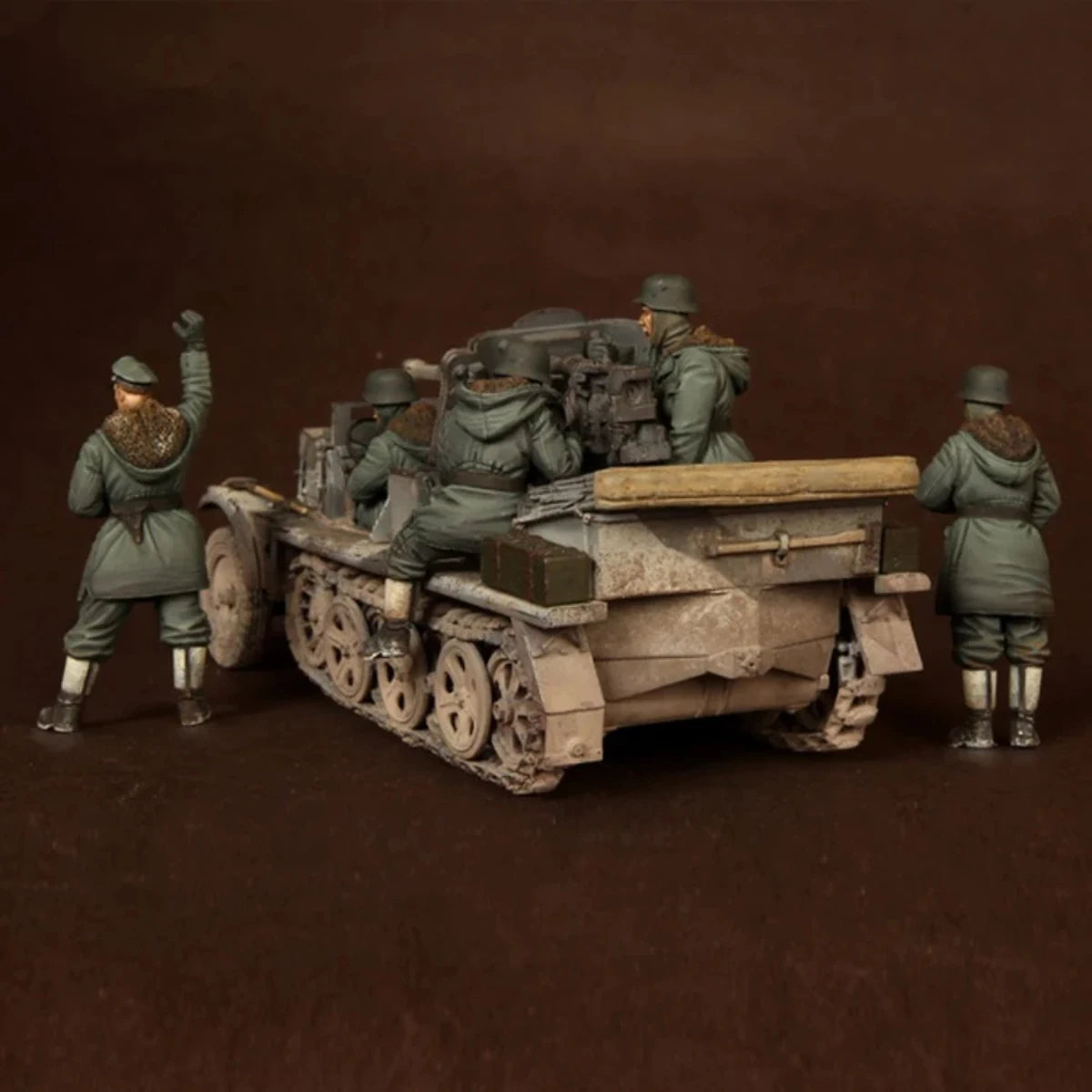 1/35 resin soldier model GK - Military theme (5 figures without tank) unassembled and unpainted DIY kit - 984R