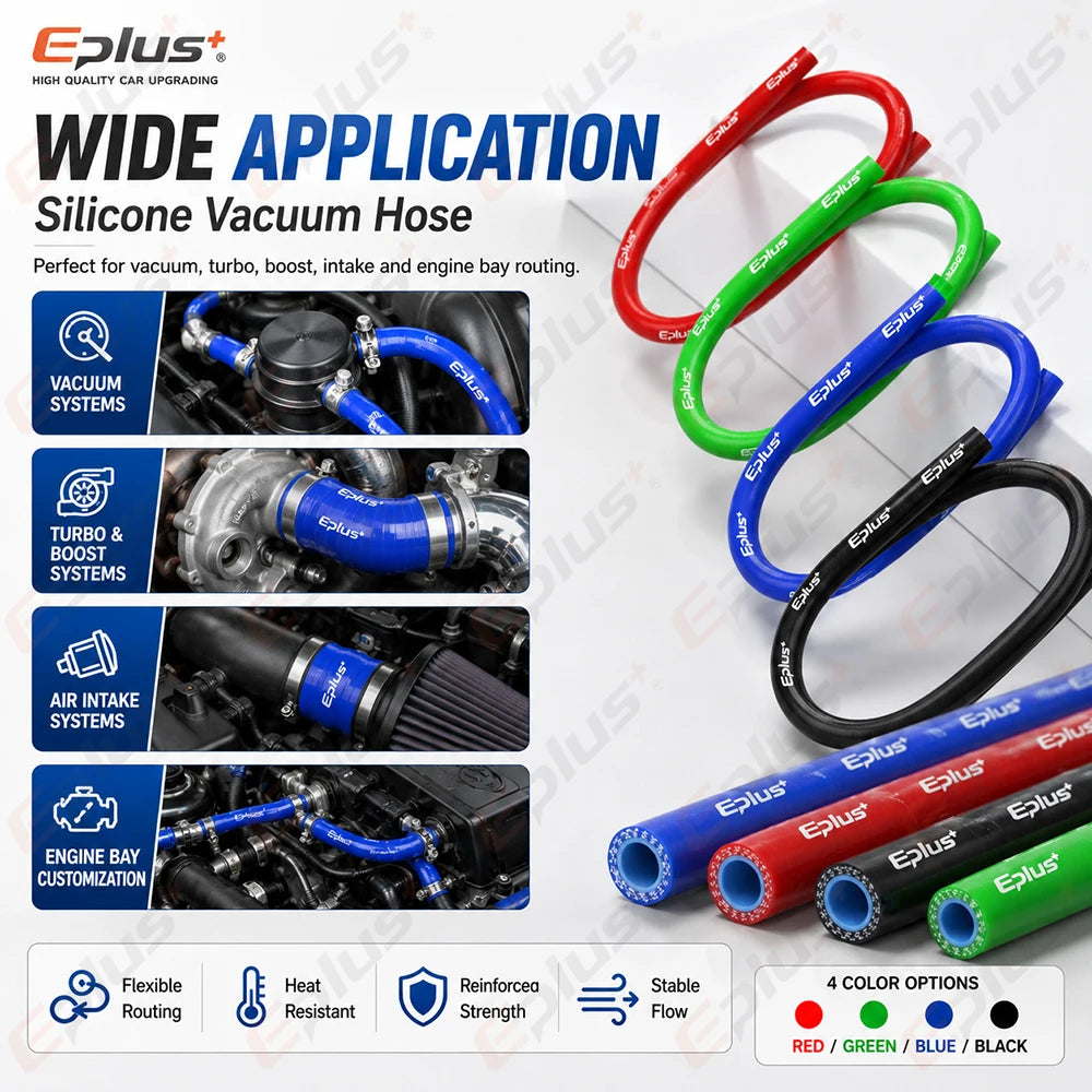 1 Meter Universal 4 Layers Silicone Tubing Flexible Hose Multi-Purpose Repair Water Air Line Red Blue Green Black