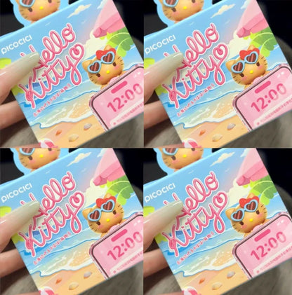 new Hello Kitty hipper Blind Box Go To Beach Series Cute Lying Figure Phone Case Sticker Collectible Trendy Toy Desk Decor gift