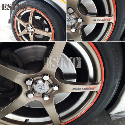4 x Car Styling Car Decorative Wheel Rim Decoration Sticker Vinyl Decal Series Car Accessories Decal for Yokohama Advan