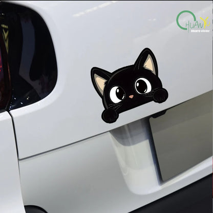 Black kitten cartoon cute car body scratch cover personal creative waterproof electric bike motorcycle sticker decal