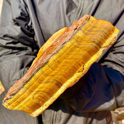 Natural Tiger's Eye Rough Rock, Quartz Crystal Ore, Mineral Specimen Reiki Healing Stone, Super Degaussing Energy Stone