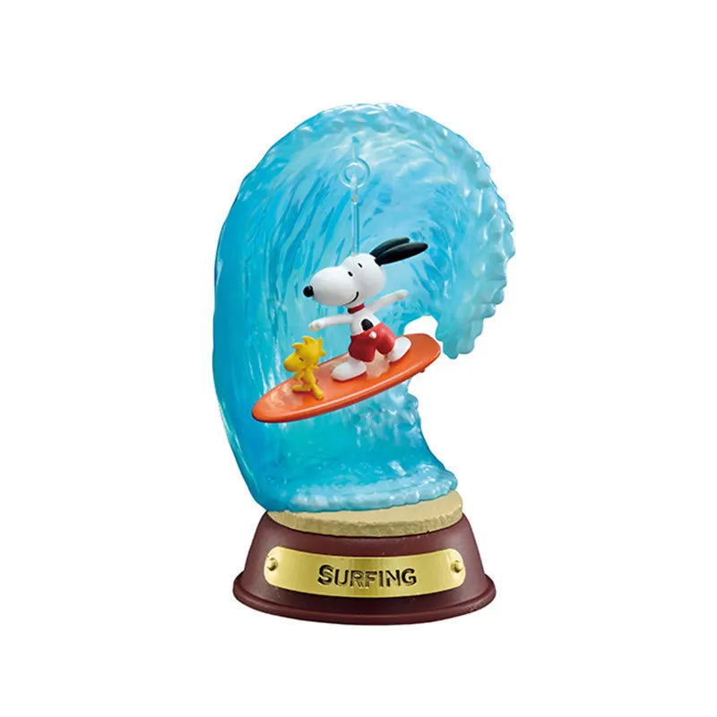 Rement Snoopy Swing Ornament Collection Mini Diorama Figure Blind Box Kawaii Display Swinging Scene Model Gift