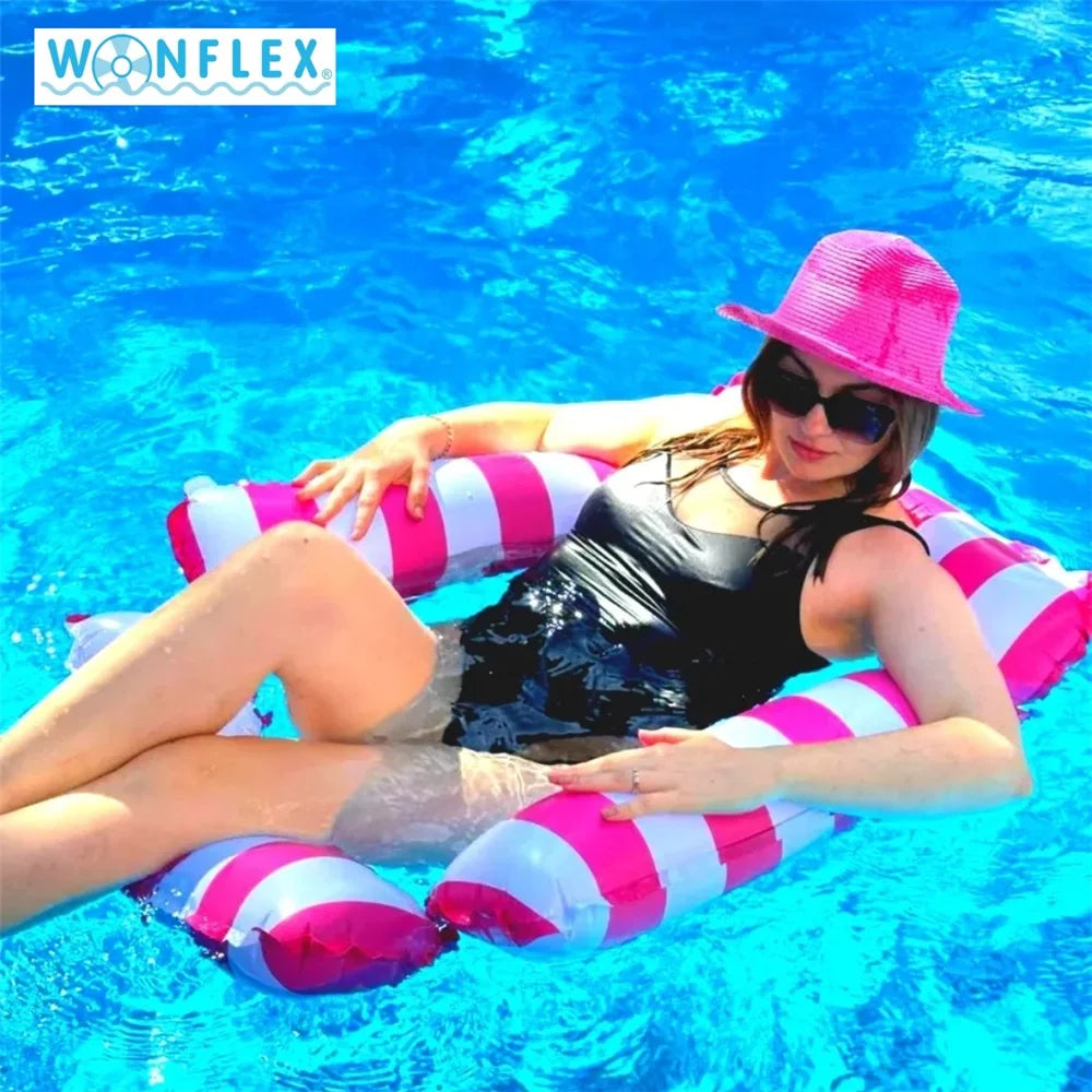 4-in-1 Multi-Purpose Water Pool Float Hammock Saddle Lounge Chair Drifter Non-Stick PVC Material for Fun Pool Relaxation