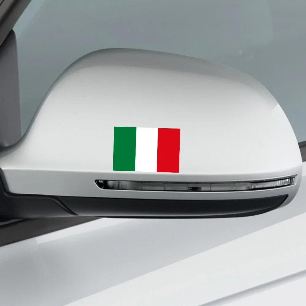 Italian Flag Car Sticker Car Window B Pillar Vinyl Decal Motorcycle Auto Accessories For Alfa Romeo Lancia Fiat Ferrari Maserati