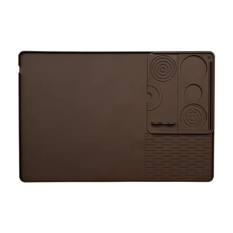Minimalist Silicone Coffee Press Mat Tray Bar Pad Square 2 in 1 Drying and Pressing Mat for Coffee Machine